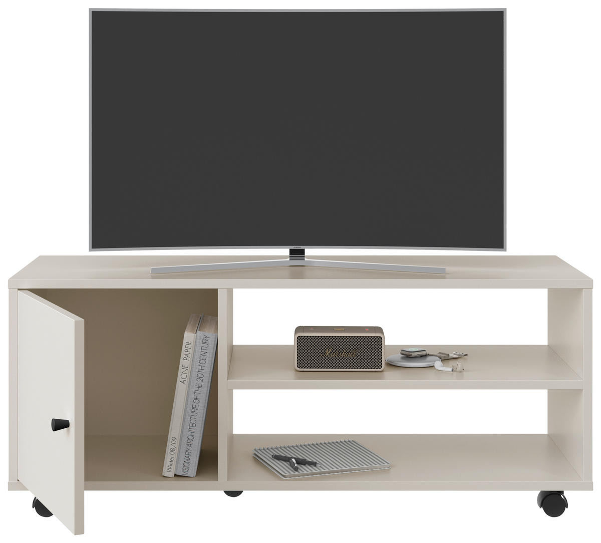 TV-ELEMENT - Kaschmir/Schwarz, Basics, Holzwerkstoff/Kunststoff (100/42/33,5cm) - Boxxx