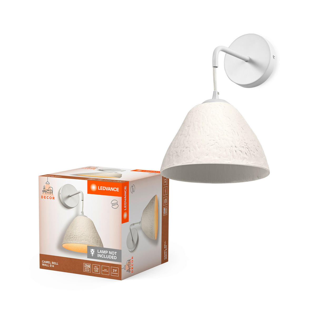 WANDLEUCHTE 22/28/32,3 cm   - KONVENTIONELL, Papier/Metall (22/28/32,3cm) - Ledvance