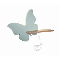 KINDERWANDLEUCHTE Butterfly 40/12/29.5 cm   - Mintgrün, Basics, Holz/Holzwerkstoff (40/12/29.5cm)