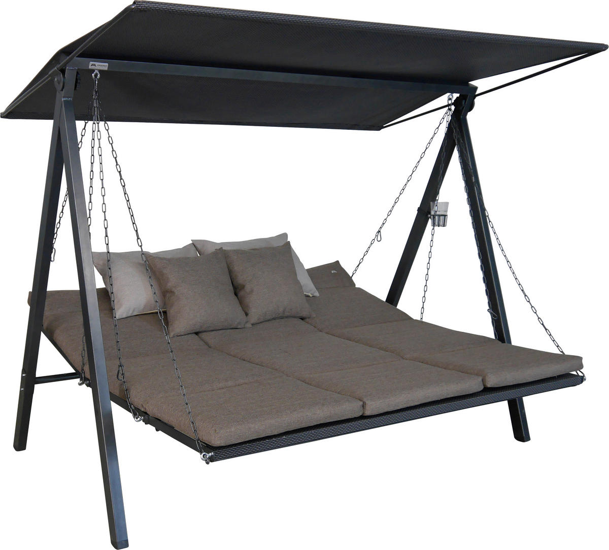 HOLLYWOODSCHAUKEL 210/160/145 cm  - Dunkelgrau/Anthrazit, Basics, Textil/Metall (210/160/145cm) - Boxxx