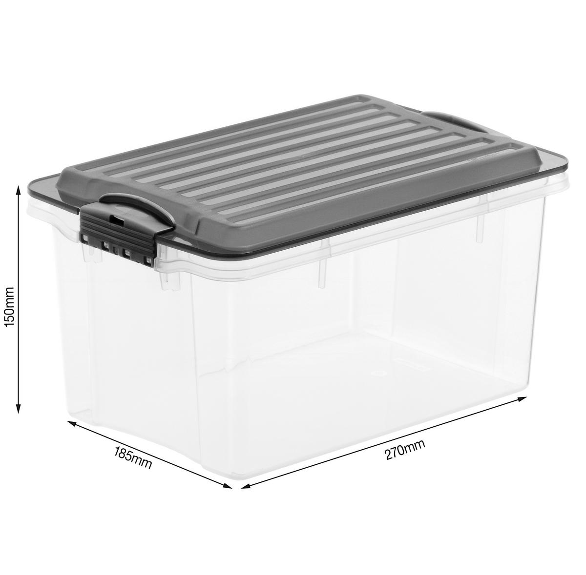BOX MIT DECKEL    27/18,5/15 cm  - Anthrazit, Basics, Kunststoff (27/18,5/15cm) - Rotho