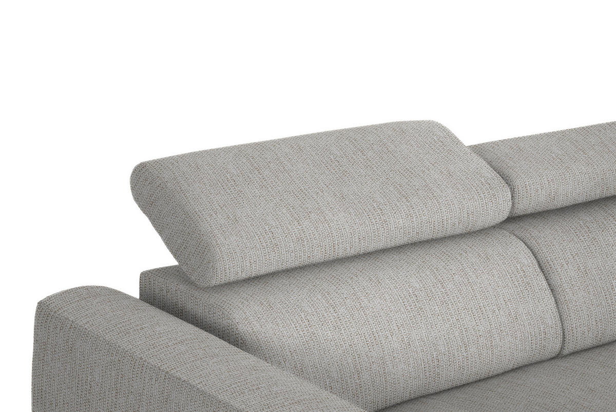 ECKSOFA in Webstoff Beige  - Beige/Schwarz, Design, Textil/Metall (280/205cm) - MID.YOU