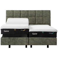 BOXSPRINGBETT 180/200 cm,  in Dunkelgrün, motorische Verstellbarkeit, funktional  - Dunkelgrün/Schwarz, KONVENTIONELL, Textil (180/200cm) - Tempur