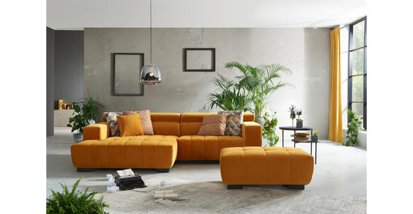 ECKSOFA in Webstoff Olivgrün  182/279 cm  - Schwarz/Olivgrün, KONVENTIONELL, Textil/Metall (182/279cm) - Hom`in