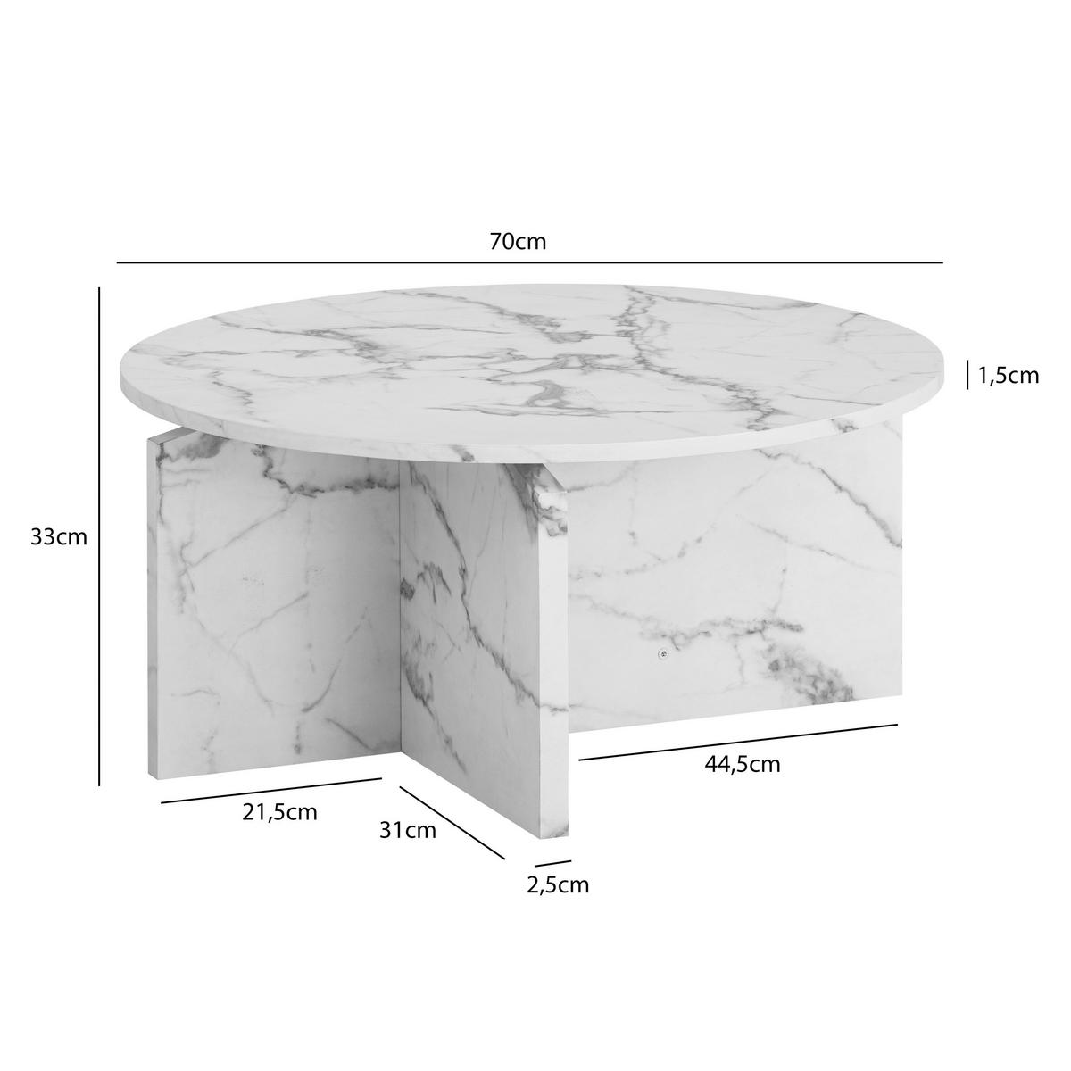 COUCHTISCH in Holzwerkstoff 70/70/33 cm  - Weiss, Design, Holzwerkstoff (70/70/33cm) - Livetastic