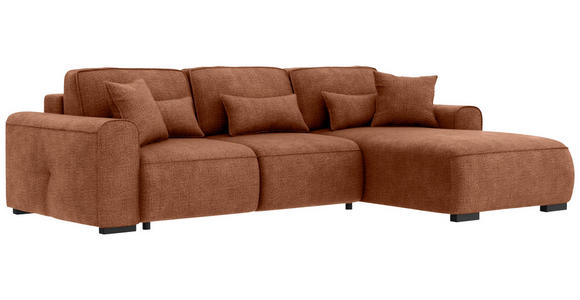 ECKSOFA Terracotta Chenille  - Terracotta/Grau, KONVENTIONELL, Kunststoff/Textil (293/205cm) - Carryhome