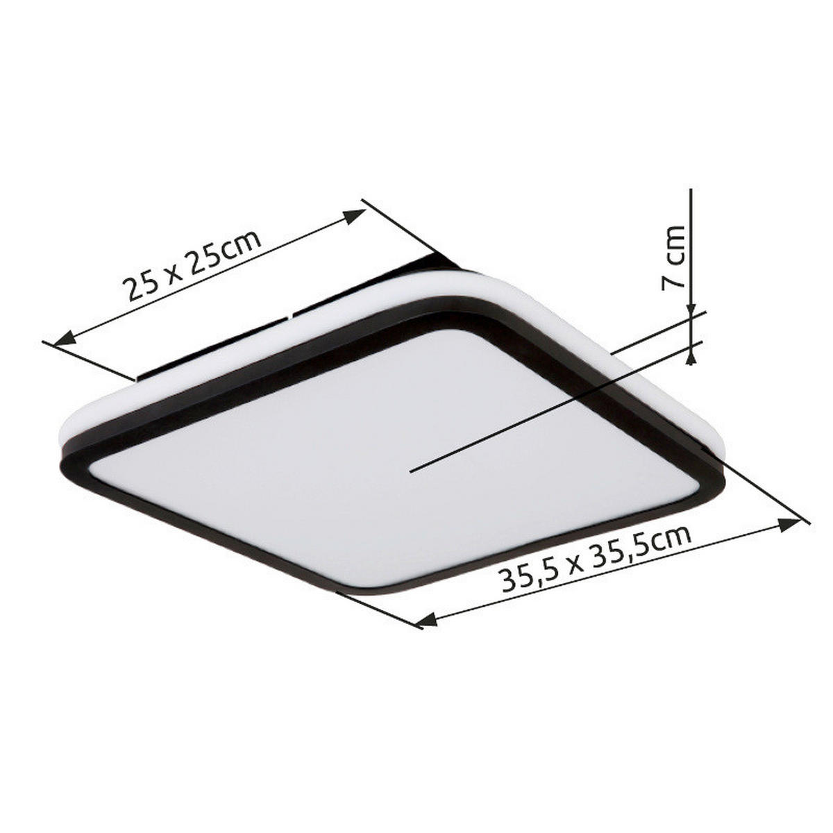 LED SVJETILJKA STROPNA JAXXI  - crna/opalna, Basics, metal/plastika (35,5/35,5/7cm)