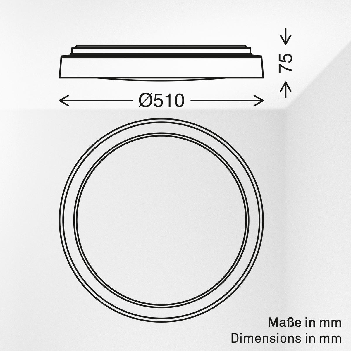 LED MENNYEZETI LÁMPA - világosszürke/cappuccino, Basics, műanyag (51/7,5cm)