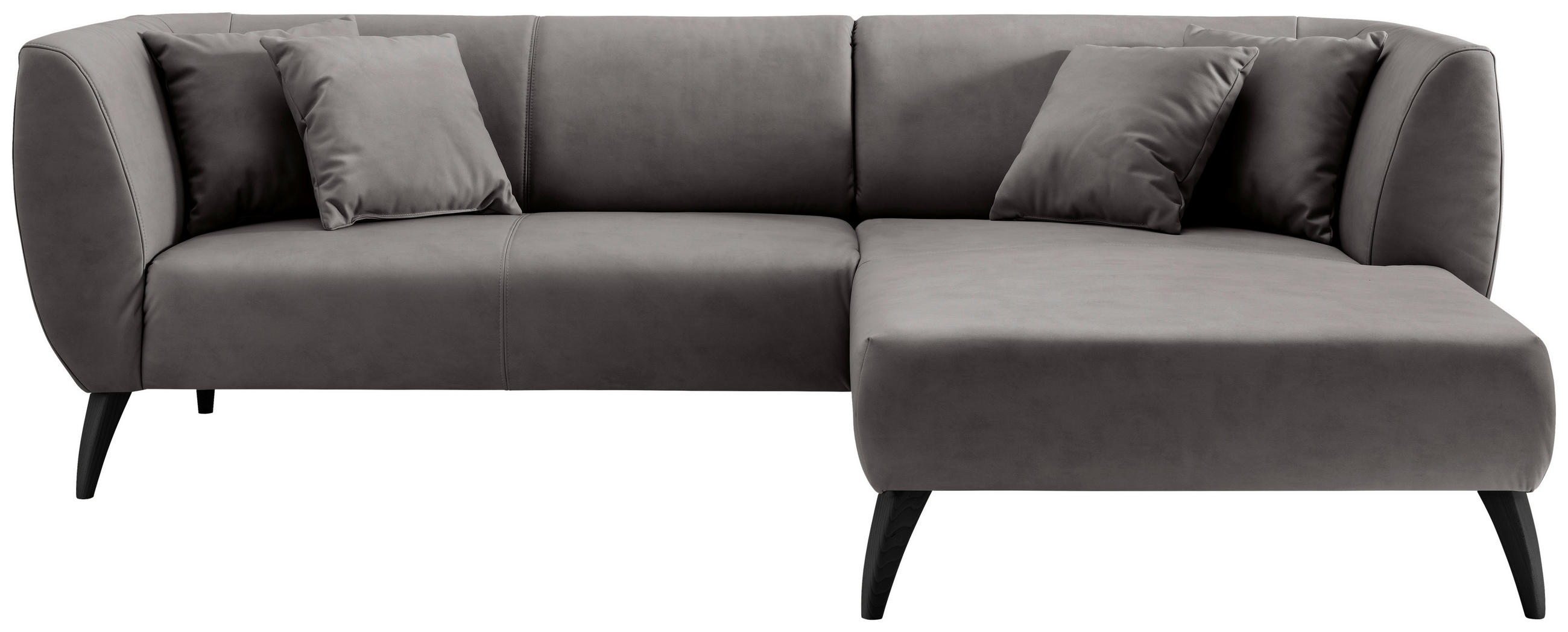 ECKSOFA Anthrazit Lederlook  - Anthrazit/Schwarz, MODERN, Holz/Textil (264/160cm) - Livetastic