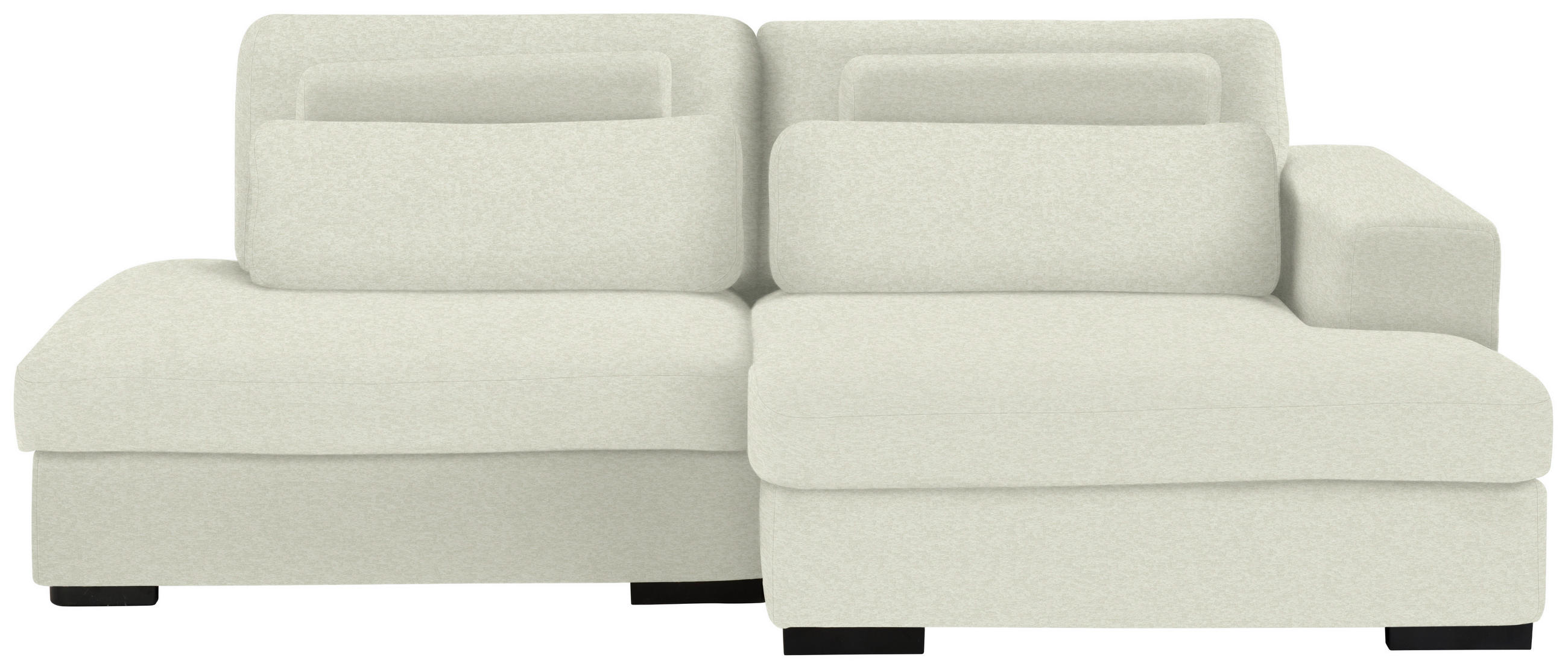ECKSOFA in Chenille Creme  - Creme/Schwarz, Design, Kunststoff/Textil (223/158cm) - Lomoco