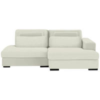 ECKSOFA in Chenille Creme  - Creme/Schwarz, Design, Kunststoff/Textil (223/158cm) - Lomoco