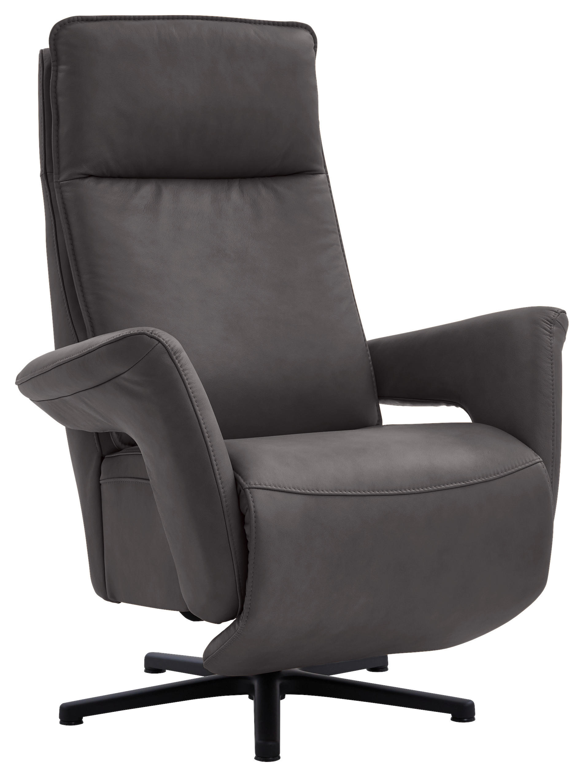 RELAXSESSEL in Leder Dunkelbraun  - Dunkelbraun/Schwarz, Design, Leder/Metall (83/112/87-174cm) - Valdera