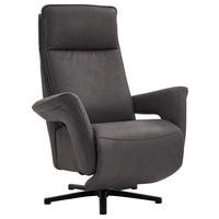 RELAXSESSEL in Leder Dunkelbraun  - Dunkelbraun/Schwarz, Design, Leder/Metall (83/112/87-174cm) - Valdera