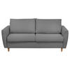 SCHLAFSOFA  in Flachgewebe Dunkelgrau  - Dunkelgrau/Buchefarben, Design, Holz/Textil (195/90/102cm) - Livetastic