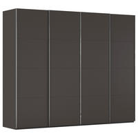 SCHWEBETÜRENSCHRANK 271/223/68 cm,  in Graphitfarben, 4 Tür(en)  - Chromfarben/Graphitfarben, Design, Holzwerkstoff/Metall (271/223/68cm) - Novel