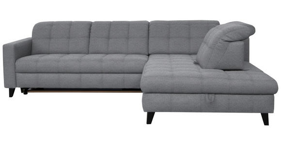 ECKSOFA in Webstoff Grau 297/216 cm - Schwarz/Grau, Design, Holz/Textil (297/216cm) - Xora