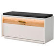 GARDEROBENBANK  in 95/46/37 cm  - Eichefarben/Anthrazit, Design, Holzwerkstoff/Metall (95/46/37cm) - Xora