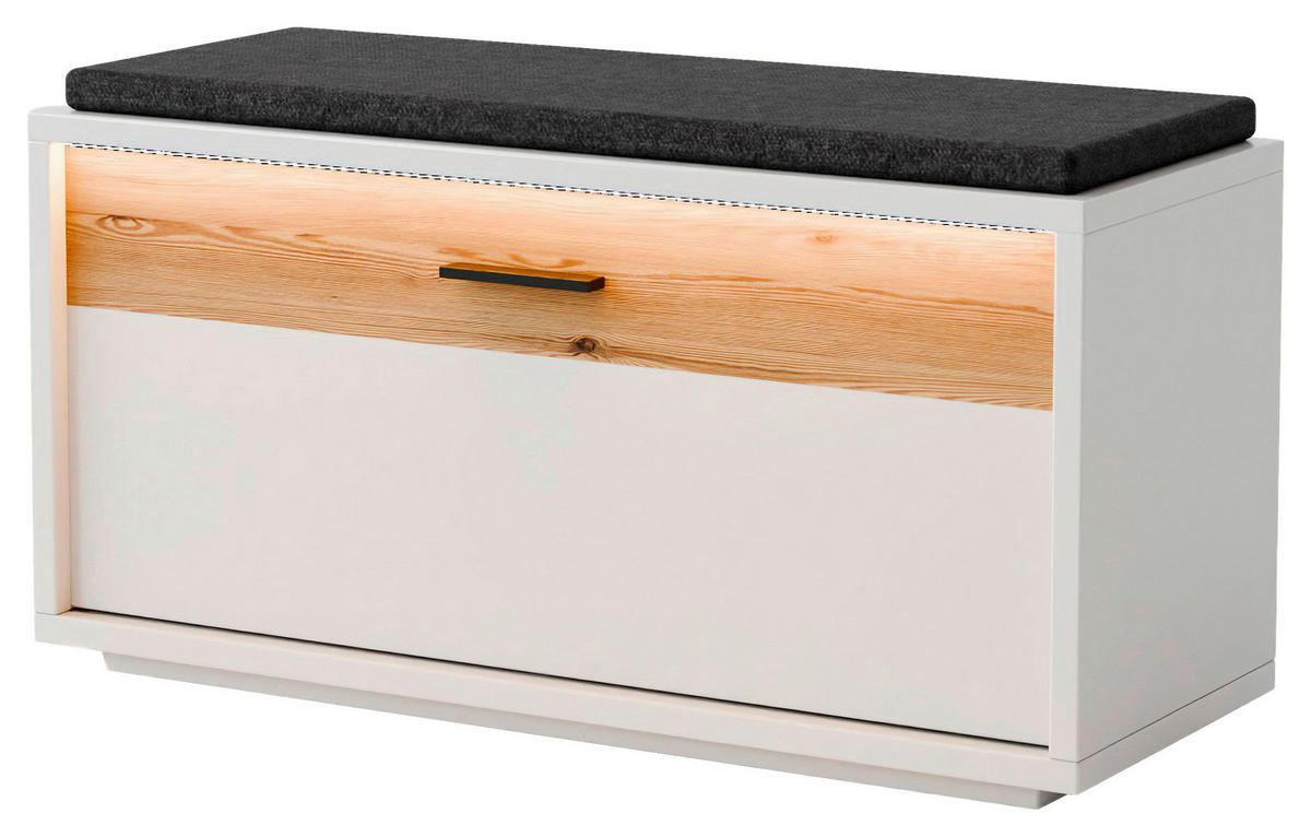 GARDEROBENBANK  in 95/46/37 cm  - Eichefarben/Anthrazit, Design, Holzwerkstoff/Metall (95/46/37cm) - Xora