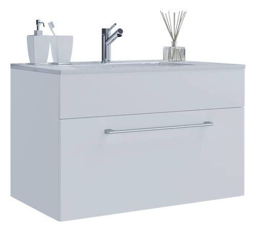 WASCHTISCHKOMBI 80 cm  - Silberfarben/Weiß, MODERN, Keramik/Holzwerkstoff (80cm) - MID.YOU