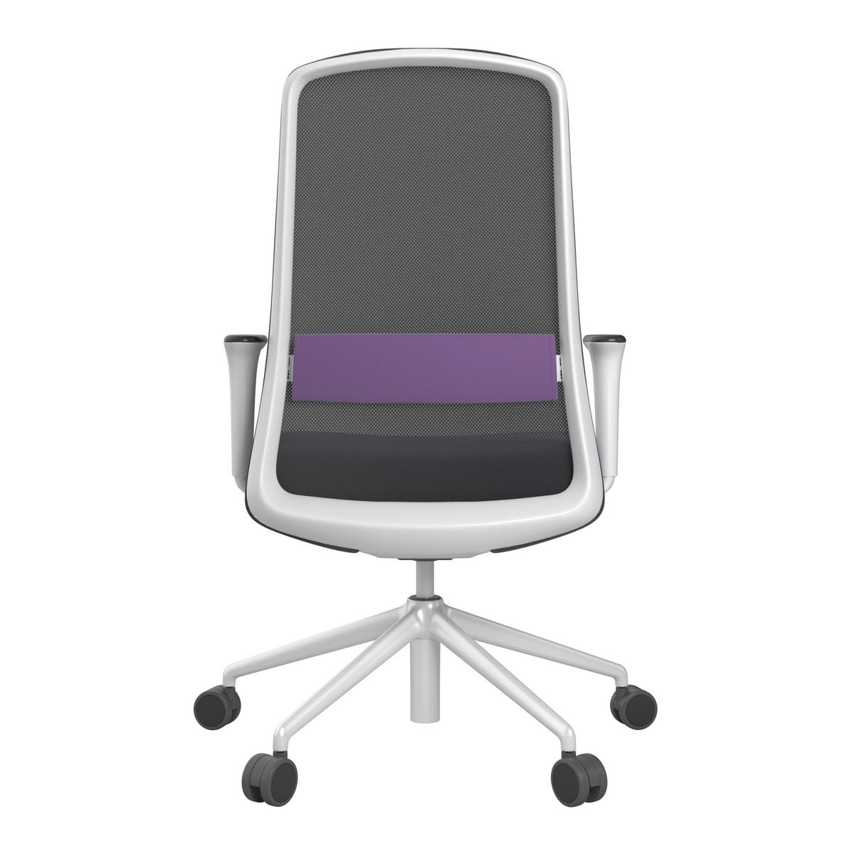 DREHSTUHL Lederlook Lila, Schwarz, Weiß  - Lila/Schwarz, MODERN, Kunststoff/Textil (70/103-115/70cm)