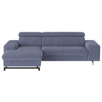 ECKSOFA Blau Chenille  - Blau/Schwarz, Textil/Metall (165/267cm) - MID.YOU