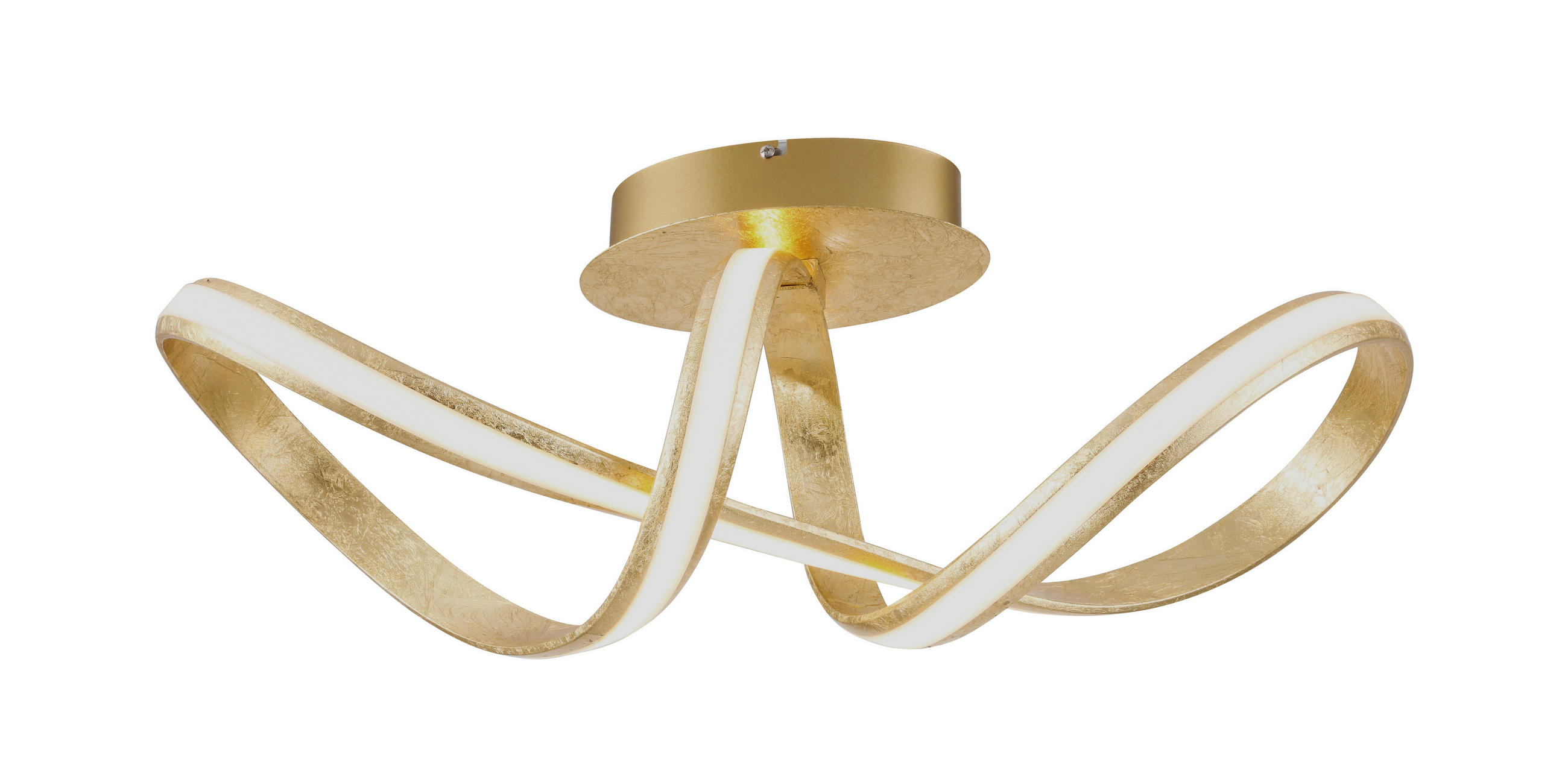 PLAFONIERĂ CU LED - auriu, Design, plastic/metal (64/24/24,5cm)