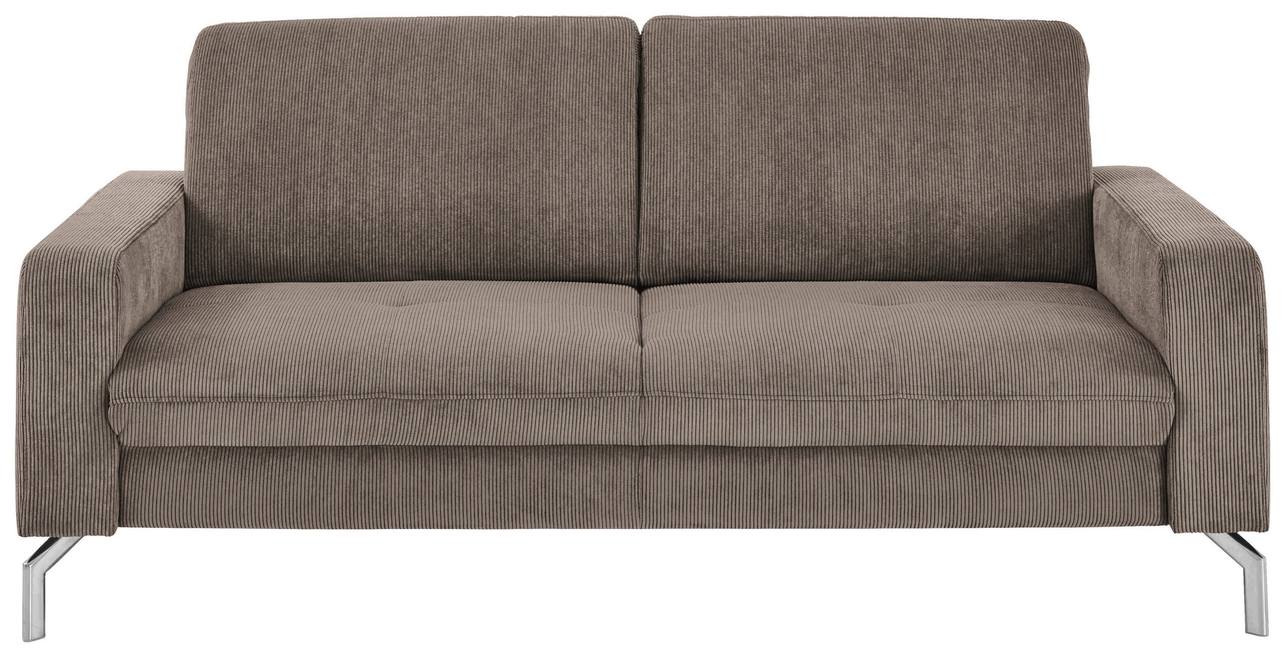 3-SITZER-SOFA Feincord Taupe  - Taupe/Chromfarben, Design, Textil/Metall (194/87/105cm) - Beldomo Style