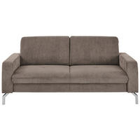 3-SITZER-SOFA Feincord Taupe  - Taupe/Chromfarben, Design, Textil/Metall (194/87/105cm) - Beldomo Style