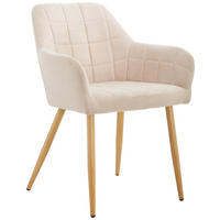 ARMLEHNSTUHL  in Eisen Samt  - Hellbraun/Eichefarben, MODERN, Textil/Metall (57/82/60cm) - MID.YOU