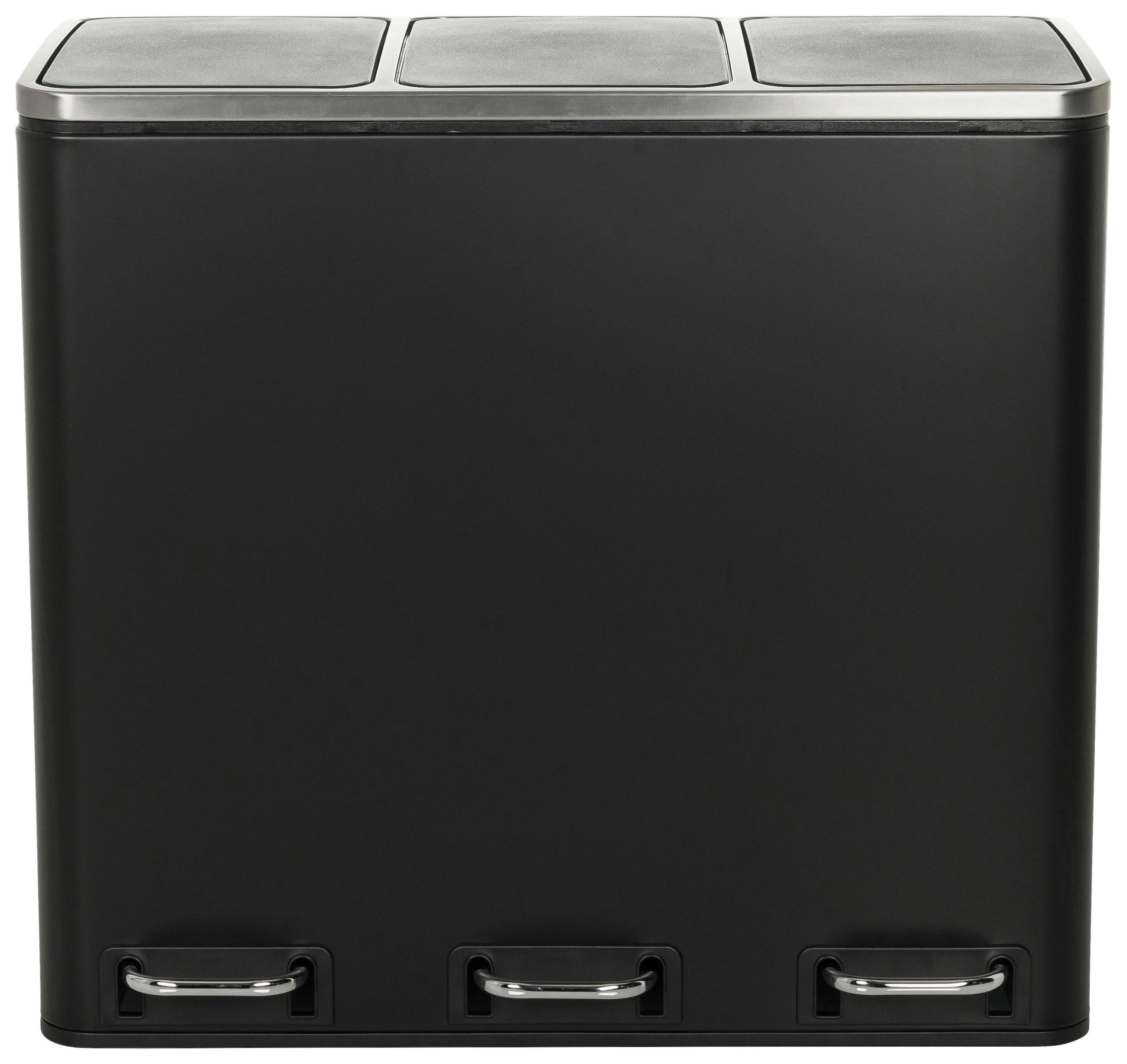 ABFALLSAMMLER 3 x 18  L  - Schwarz, MODERN, Kunststoff/Metall (61.0/56.0/31.5cm) - MID.YOU