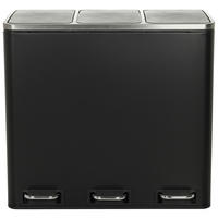 KOŠ NA ODPADKY  3 x 18  l - černá, Moderní, kov/plast (61.0/56.0/31.5cm) - MID.YOU
