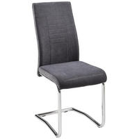 SZÁNKÓTALPAS SZÉK Fém, Textil Antracit, Szürke, Króm  - Króm/Antracit, Design, Fém/Textil (43/98/60cm) - Carryhome