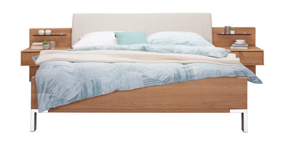 BETTANLAGE 180/200 cm in Eichefarben, Champagner - Champagner/Eichefarben, KONVENTIONELL, Holz/Holzwerkstoff (180/200cm) - Dieter Knoll