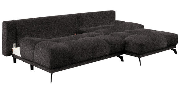 ECKSOFA in Chenille Anthrazit  - Anthrazit/Schwarz, MODERN, Textil/Metall (290/182cm) - Hom`in