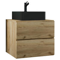 WASCHTISCHKOMBI 61 cm  - Honigeiche/Schwarz, MODERN, Keramik/Holzwerkstoff (61cm) - MID.YOU