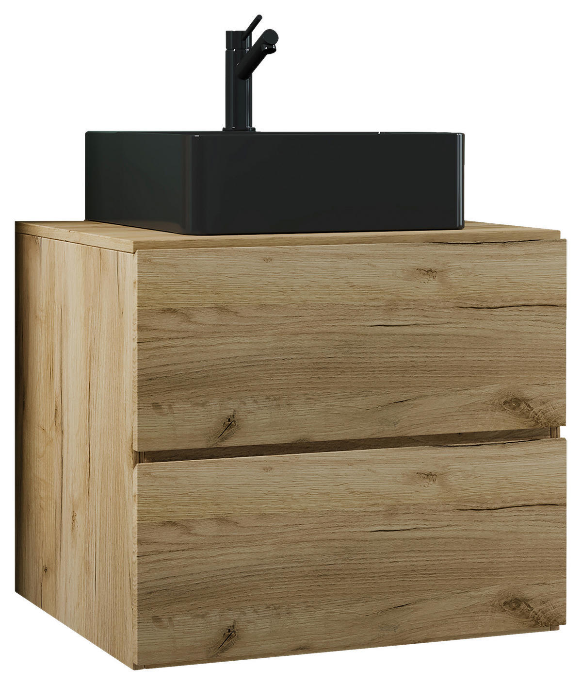WASCHTISCHKOMBI 61 cm  - Honigeiche/Schwarz, MODERN, Keramik/Holzwerkstoff (61cm) - MID.YOU