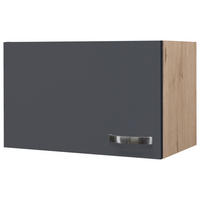 KÜCHENOBERSCHRANK 60/32/32 cm  in Eiche San Remo, Dunkelgrau  - Edelstahlfarben/Dunkelgrau, MODERN, Holzwerkstoff/Metall (60/32/32cm) - FlexWell