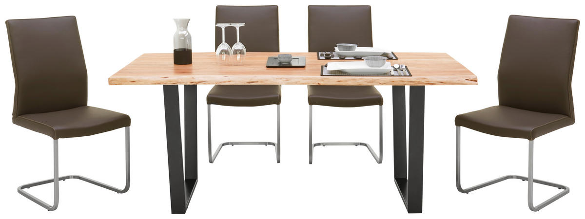 TISCHGESTELL Schwarz  - Schwarz, Design, Metall (78/7,5/72cm) - Valdera
