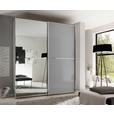 SCHWEBETÜRENSCHRANK  in Hellgrau  - Chromfarben/Hellgrau, Design, Glas/Holzwerkstoff (200/222/68cm) - Moderano