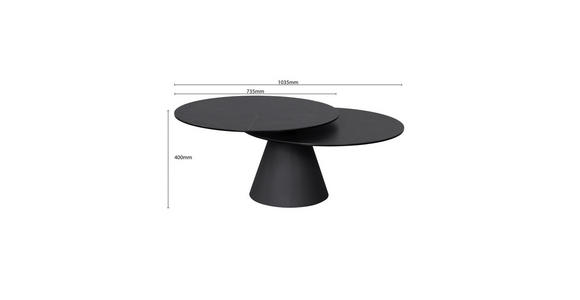 COUCHTISCH ESG 73,5-103,5/73,5/40 cm rund Anthrazit, Schwarz  - Anthrazit/Schwarz, Design, Glas/Keramik (73,5-103,5/73,5/40cm) - Dieter Knoll