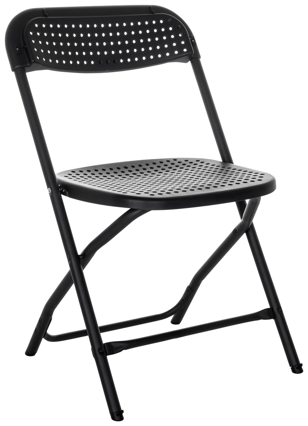 KLAPPSTUHL Schwarz  - Schwarz, Basics, Kunststoff (51/80/52cm) - MID.YOU