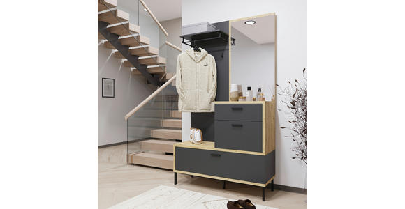 GARDEROBE  in 113/197/40 cm  - Anthrazit/Eiche Artisan, KONVENTIONELL, Holzwerkstoff (113/197/40cm) - Carryhome