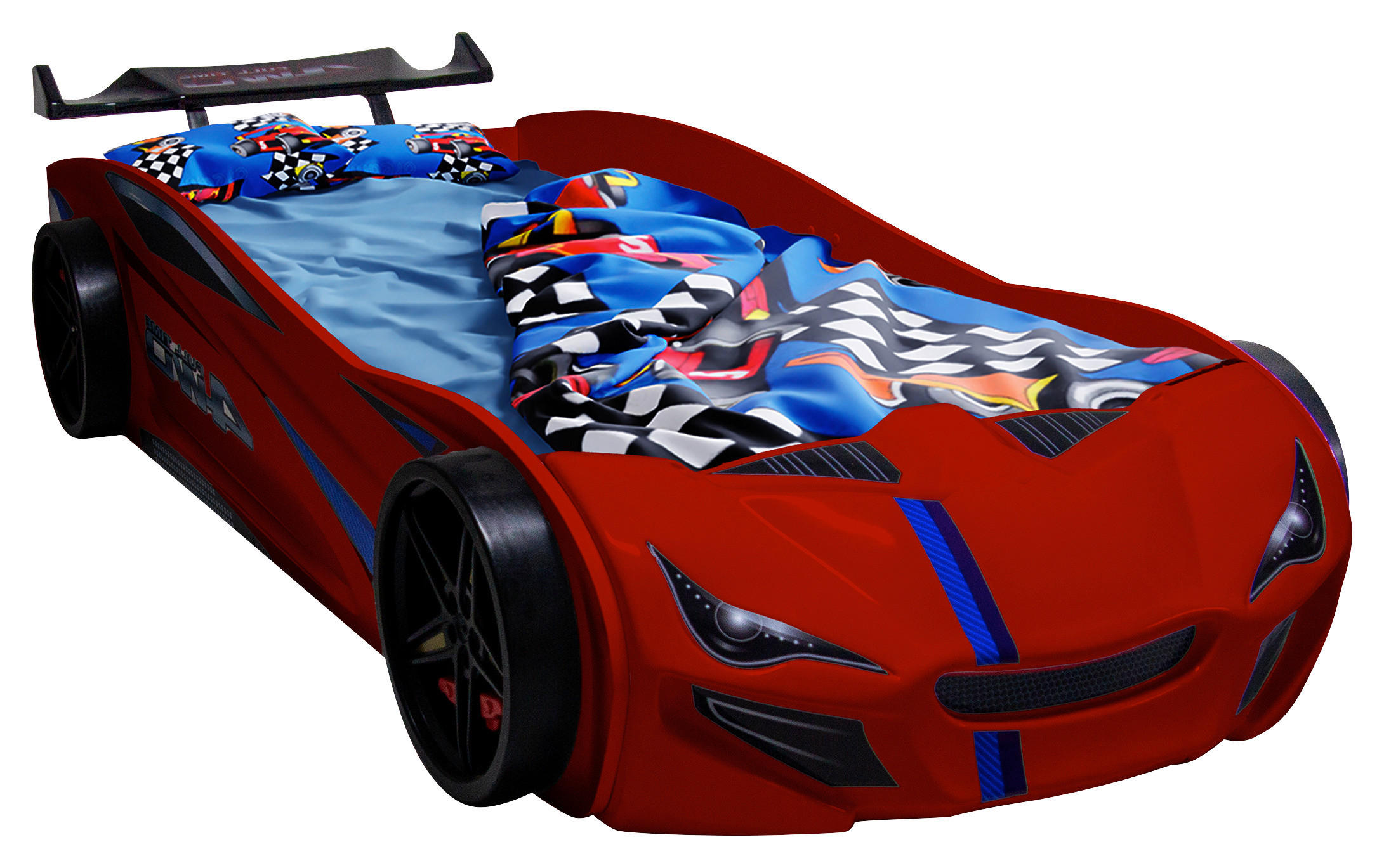 AUTOBETT 90/200 cm Rot  - Rot/Braun, Design, Holz/Holzwerkstoff (90/200cm) - Xora