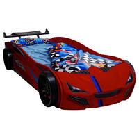 AUTOBETT 90/200 cm Rot  - Rot/Braun, Design, Holz/Holzwerkstoff (90/200cm) - Xora