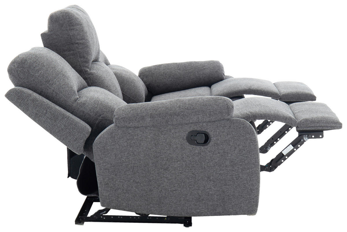 SITZGARNITUR VERONA Leinenoptik Dunkelgrau  - Dunkelgrau/Schwarz, Design, Kunststoff/Textil (84,5/133,5/100,5/92cm) - Livetastic
