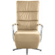 RELAXSESSEL in Leder Hellbraun  - Chromfarben/Hellbraun, Design, Leder/Metall (64/112/80cm) - Cantus