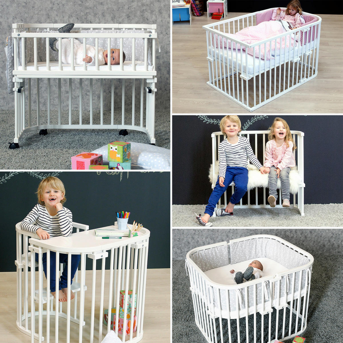 BEISTELLBETT Babybay Maxi 94/54/79 cm  - Weiß, Basics, Holz (94/54/79cm) - Babybay