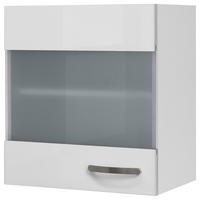 KÜCHENOBERSCHRANK 50/54,8/32 cm  in Weiß, Weiß Hochglanz  - Edelstahlfarben/Weiß Hochglanz, MODERN, Holzwerkstoff/Metall (50/54,8/32cm) - FlexWell