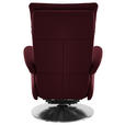 RELAXSESSEL in Leder Weinrot  - Edelstahlfarben/Weinrot, Design, Leder/Metall (78/112/85cm) - Cantus