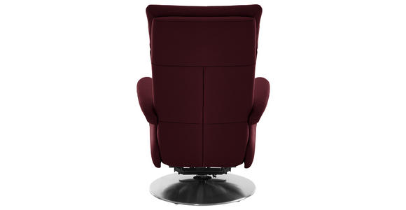 RELAXSESSEL in Leder Weinrot - Edelstahlfarben/Weinrot, Design, Leder/Metall (78/112/85cm) - Cantus